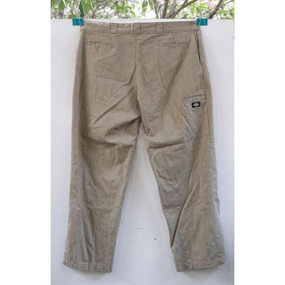 Vintage Men's Cream Tan Dickies Loose Fit Double Knee Work Pants Size 44x32 - Picture 8 of 8
